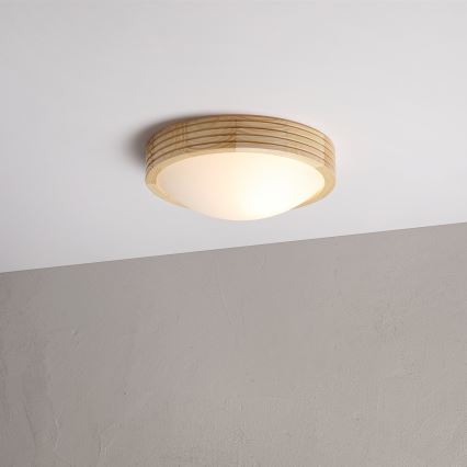 Plafondlamp NATURAL MODERN SLIM 1xE27/15W/230V Ø 27,5 cm grenen
