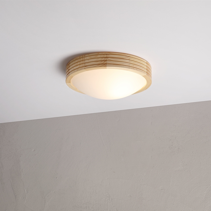 Plafondlamp NATURAL MODERN SLIM 1xE27/15W/230V Ø 27,5 cm grenen
