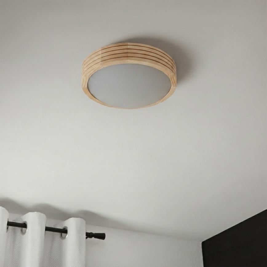 Plafondlamp NATURAL MODERN SLIM 1xE27/15W/230V Ø 27,5 cm grenen