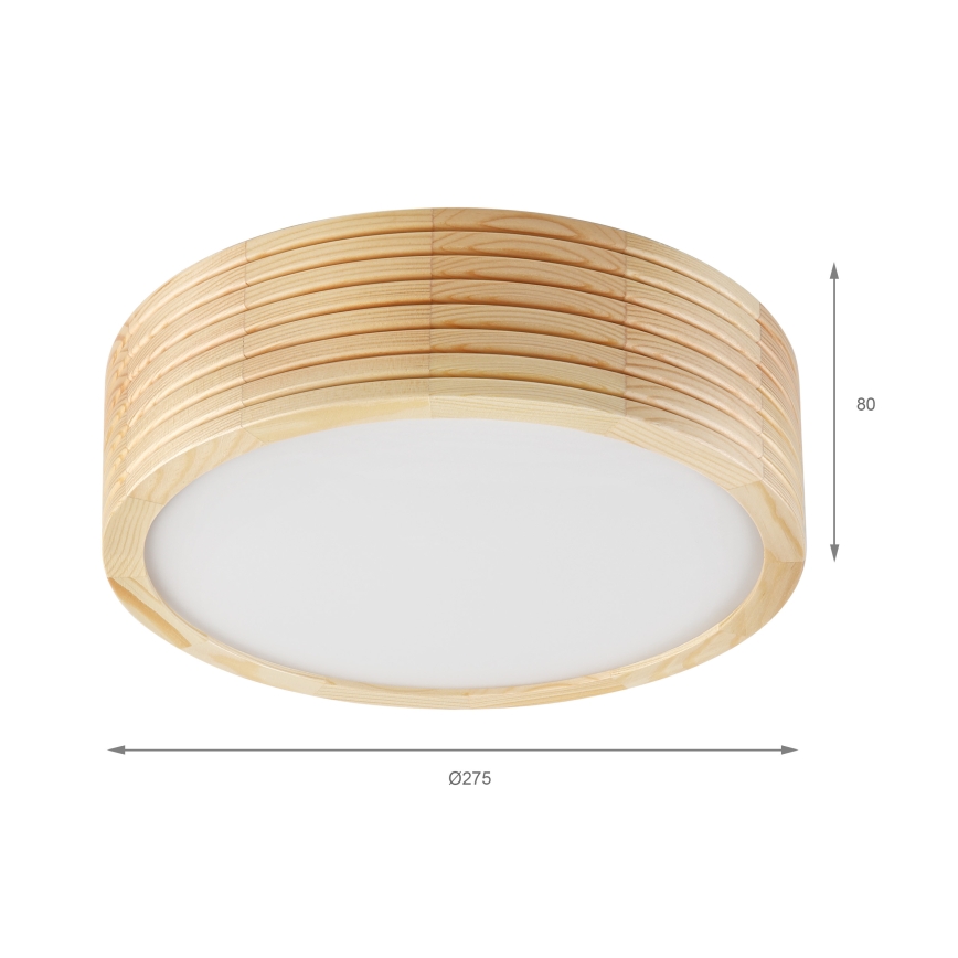 Plafondlamp NATURAL MODERN SLIM 1xE27/15W/230V Ø 27,5 cm grenen