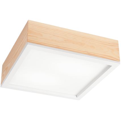 Plafondlamp NATURAL SQUARE 2xE27/15W/230V 31x31 cm Dennenboom/wit