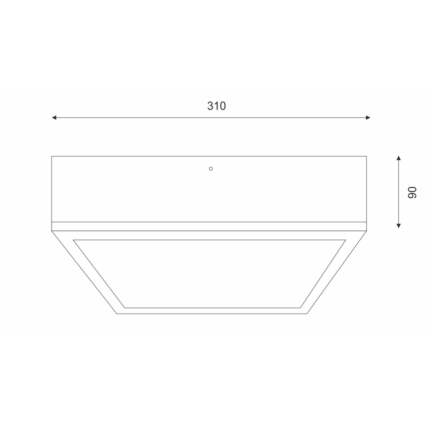 Plafondlamp NATURAL SQUARE 2xE27/15W/230V 31x31 cm Dennenboom/zwart