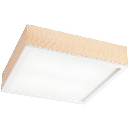 Plafondlamp NATURAL SQUARE 4xE27/15W/230V 39x39 cm Dennenboom/wit