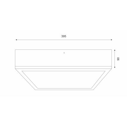 Plafondlamp NATURAL SQUARE 4xE27/15W/230V 39x39 cm Dennenboom/wit