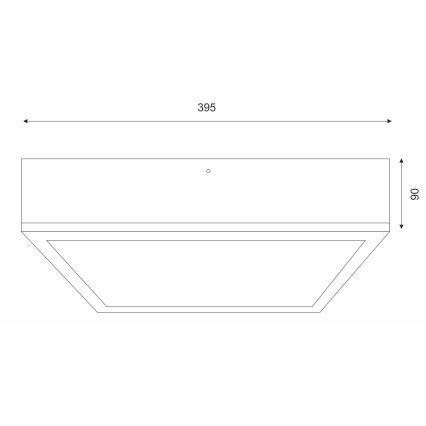 Plafondlamp NATURAL SQUARE 4xE27/15W/230V 39x39 cm Dennenboom/zwart