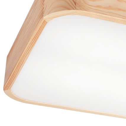 Plafondlamp NATURAL SQUARE 4xE27/15W/230V 45x45 cm grenen