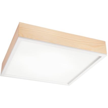 Plafondlamp NATURAL SQUARE 4xE27/15W/230V 48x48 cm Dennenboom/wit