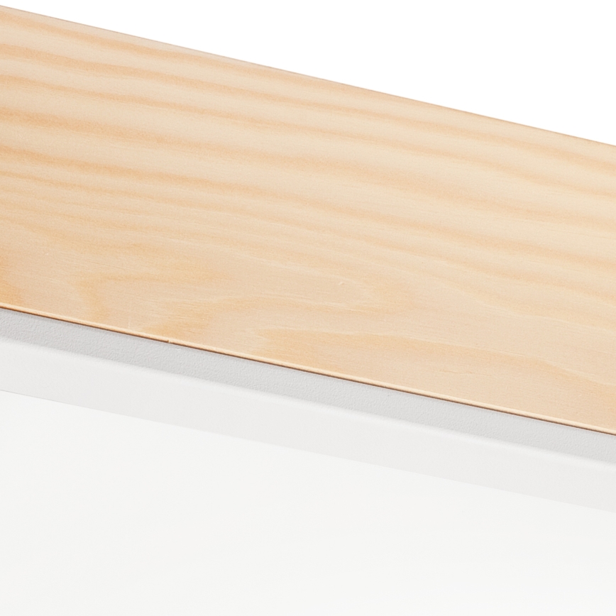 Plafondlamp NATURAL SQUARE 4xE27/15W/230V 48x48 cm Dennenboom/wit