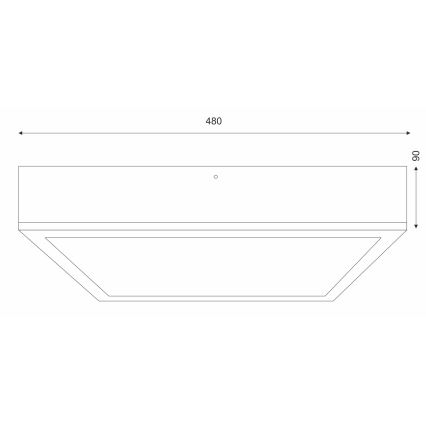 Plafondlamp NATURAL SQUARE 4xE27/15W/230V 48x48 cm Dennenboom/wit