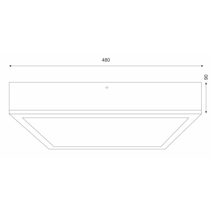 Plafondlamp NATURAL SQUARE 4xE27/15W/230V 48x48 cm Dennenboom/wit