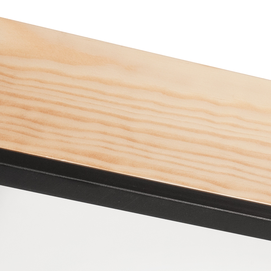 Plafondlamp NATURAL SQUARE 4xE27/15W/230V 48x48 cm Dennenboom/zwart