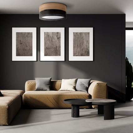 Plafondlamp NICOL 4xE27/15W/230V Ø 50 cm fineer/zwart