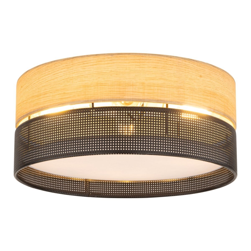 Plafondlamp NICOL 4xE27/15W/230V Ø 50 cm fineer/zwart