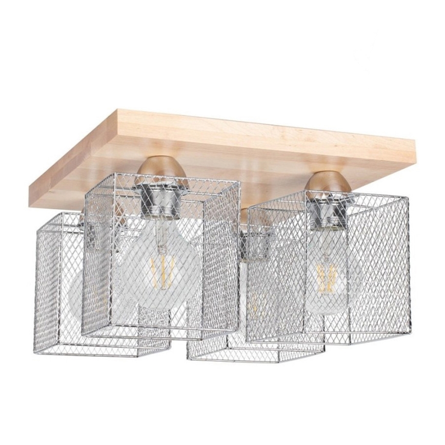 Plafondlamp NORMAN WOOD 4xE27/25W/230V Berk