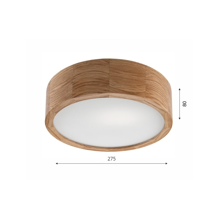 Plafondlamp OAK 1xE27/60W/230V eiken ? 27,5 cm
