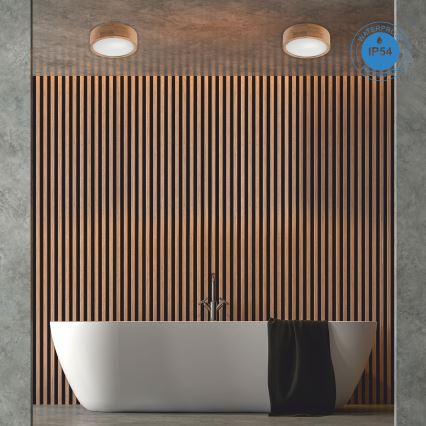 Badkamer plafondlamp OAK 2xE27/15W/230V IP54 eiken ø 27 cm