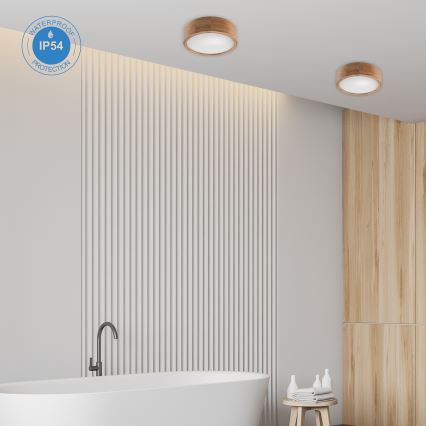 Badkamer plafondlamp OAK 2xE27/15W/230V IP54 eiken ø 27 cm