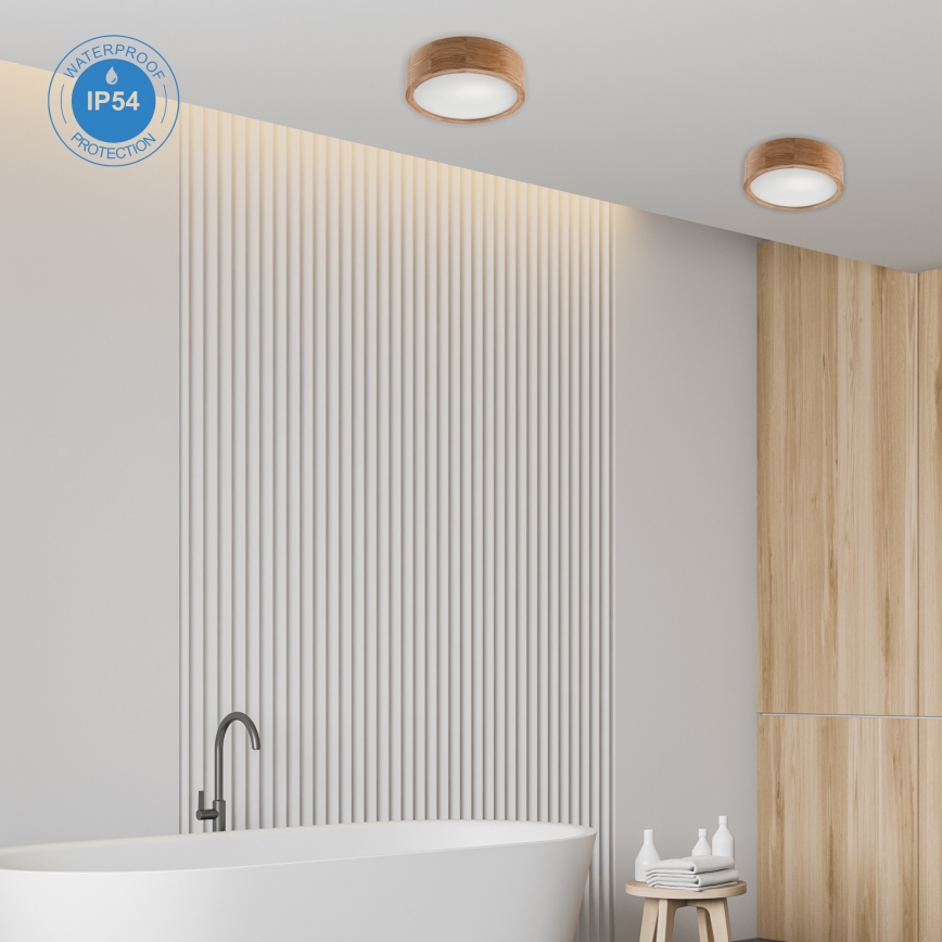 Badkamer plafondlamp OAK 2xE27/15W/230V IP54 eiken ø 27 cm
