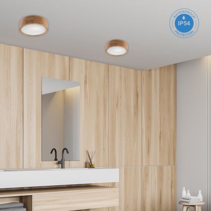 Badkamer plafondlamp OAK 2xE27/15W/230V IP54 eiken ø 27 cm