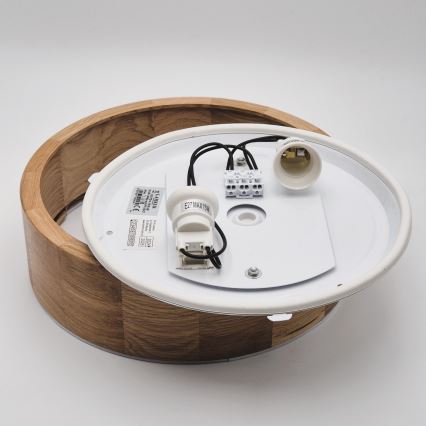 Badkamer plafondlamp OAK 2xE27/15W/230V IP54 eiken ø 27 cm