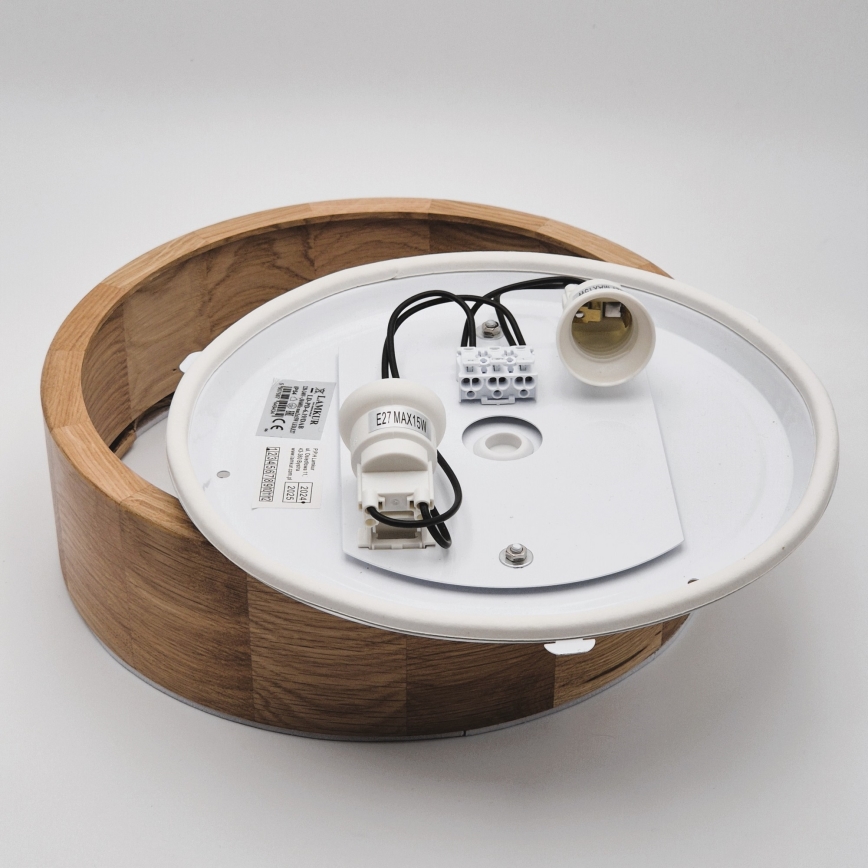 Badkamer plafondlamp OAK 2xE27/15W/230V IP54 eiken ø 27 cm