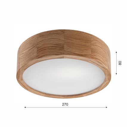 Badkamer plafondlamp OAK 2xE27/15W/230V IP54 eiken ø 27 cm