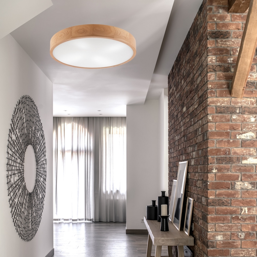Plafondlamp OAK 4xE27/60W/230V ø 57,5 cm eiken