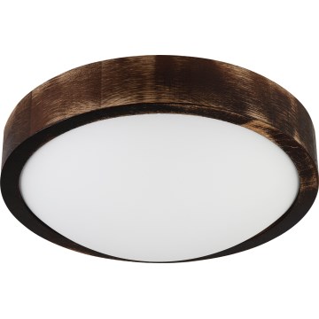 Plafondlamp OAK SLIM 1xE27/15W/230V Ø 27 cm eik/donkerbruin