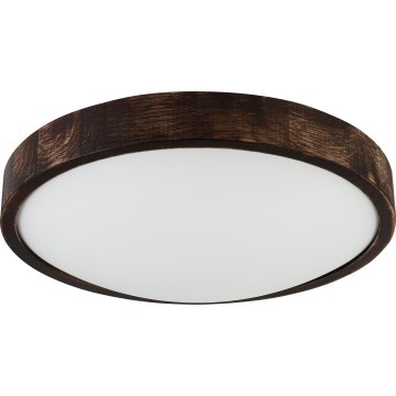 Plafondlamp OAK SLIM 2xE27/15W/230V Ø 37 cm eiken/donkerbruin