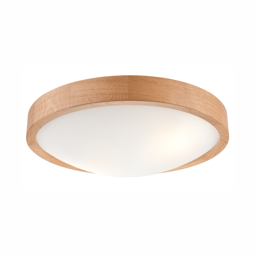 Plafondlamp OAK SLIM 2xE27/60W/230V eiken ø 37 cm - FSC gecertificeerd