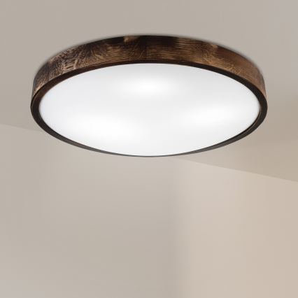 Plafondlamp OAK SLIM 3xE27/15W/230V Ø 47 cm eiken/donkerbruin