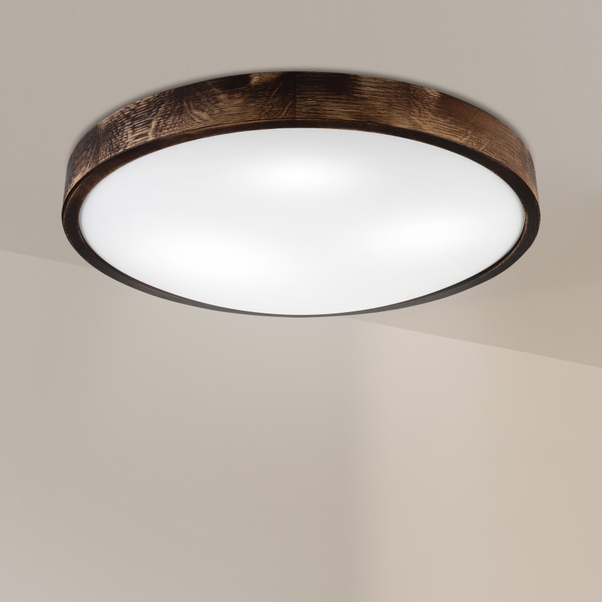 Plafondlamp OAK SLIM 3xE27/15W/230V Ø 47 cm eiken/donkerbruin