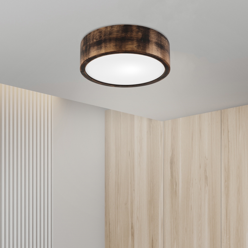 Plafondlamp OAK SMOKY 1xE27/15W/230V ø 27,5 cm eiken/donkerbruin