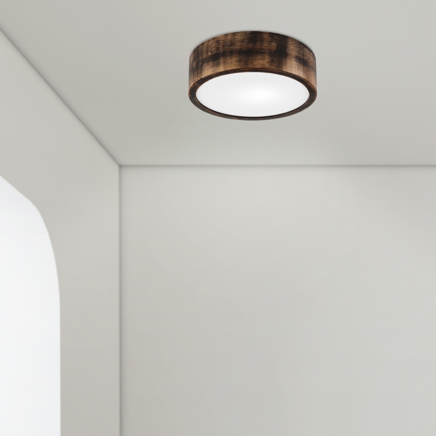Plafondlamp OAK SMOKY 1xE27/15W/230V ø 27,5 cm eiken/donkerbruin