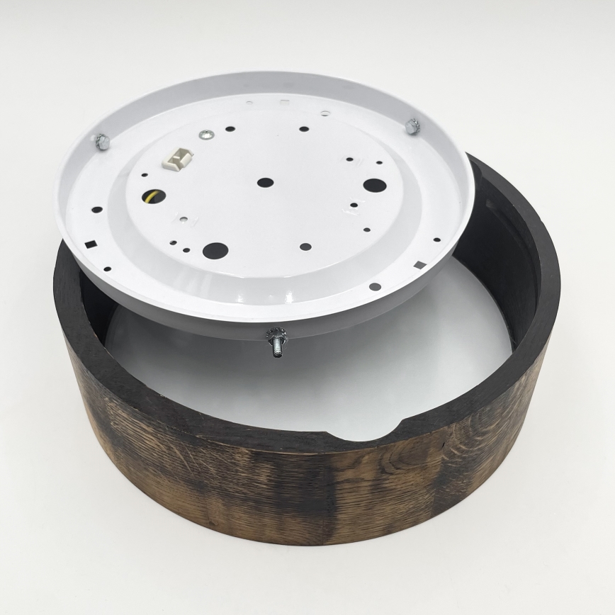 Plafondlamp OAK SMOKY 1xE27/15W/230V ø 27,5 cm eiken/donkerbruin