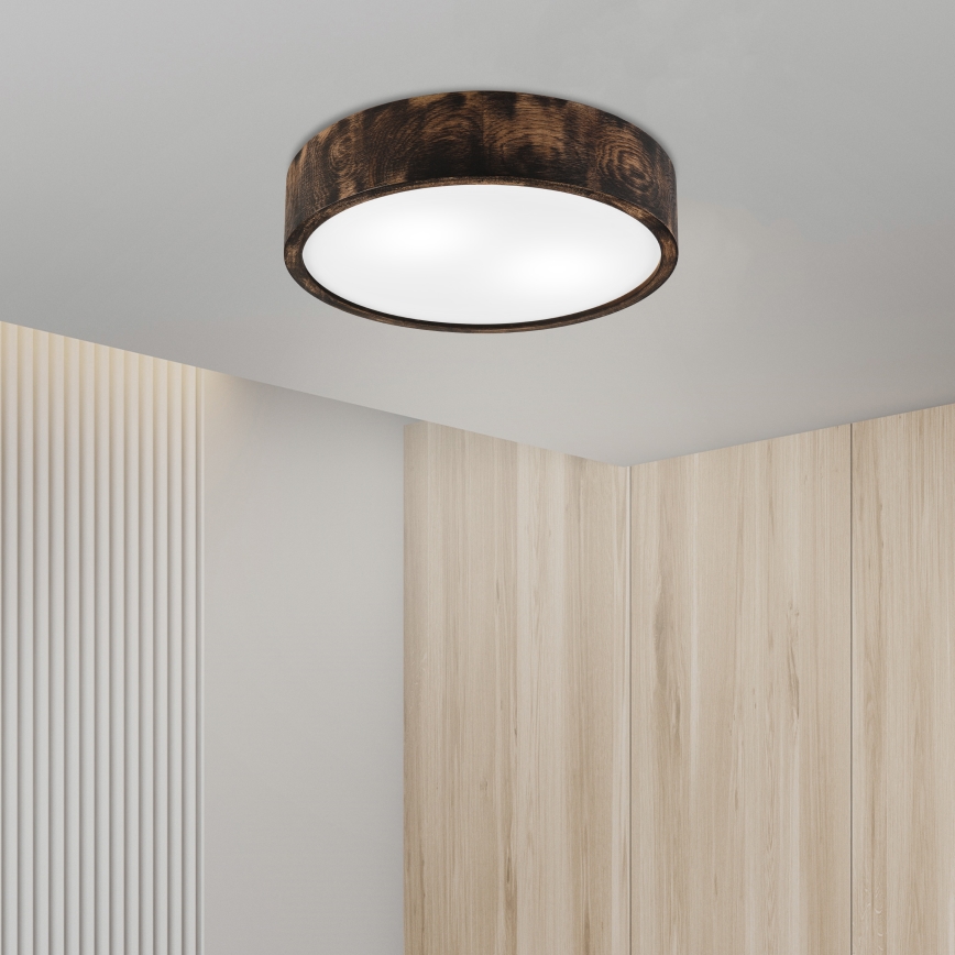 Plafondlamp OAK SMOKY 2xE27/15W/230V ø 37,5 cm eiken/donkerbruin