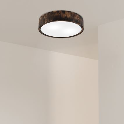 Plafondlamp OAK SMOKY 2xE27/15W/230V ø 37,5 cm eiken/donkerbruin