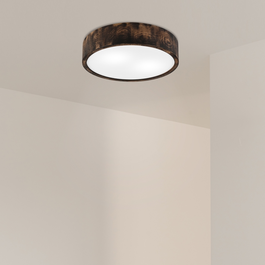 Plafondlamp OAK SMOKY 2xE27/15W/230V ø 37,5 cm eiken/donkerbruin