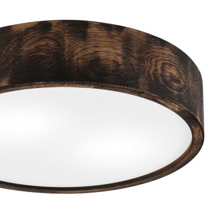 Plafondlamp OAK SMOKY 2xE27/15W/230V ø 37,5 cm eiken/donkerbruin