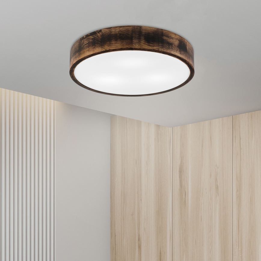 Plafondlamp OAK SMOKY 3xE27/15W/230V ø 47,5 cm eiken/donkerbruin