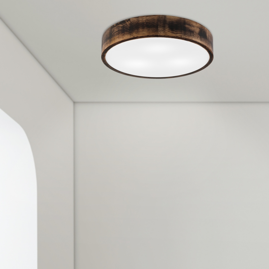 Plafondlamp OAK SMOKY 3xE27/15W/230V ø 47,5 cm eiken/donkerbruin