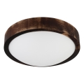 Plafondlamp OAK SMOKY SLIM 1xE27/15W/230V Ø 27 cm eiken/donkerbruin