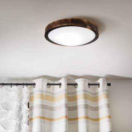 Plafondlamp OAK SMOKY SLIM 1xE27/15W/230V Ø 27 cm eiken/donkerbruin