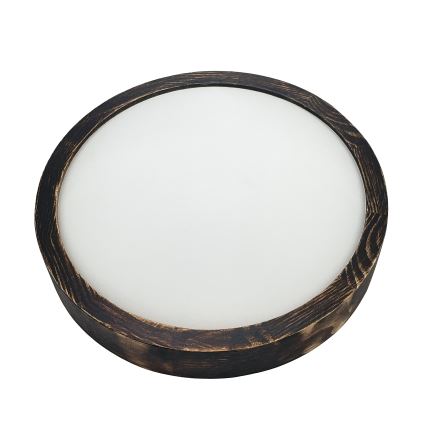 Plafondlamp OAK SMOKY SLIM 1xE27/15W/230V Ø 27 cm eiken/donkerbruin