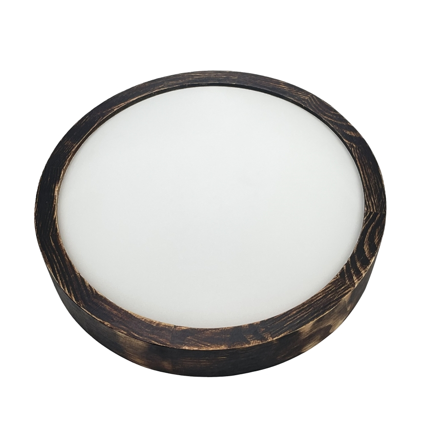 Plafondlamp OAK SMOKY SLIM 1xE27/15W/230V Ø 27 cm eiken/donkerbruin