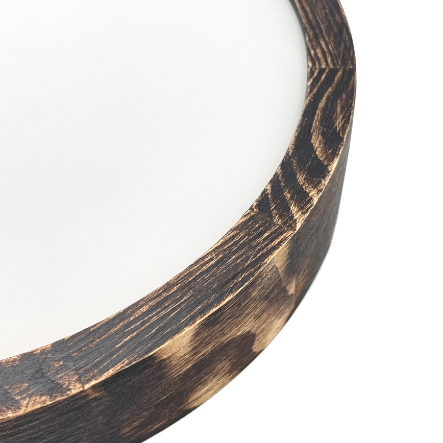 Plafondlamp OAK SMOKY SLIM 1xE27/15W/230V Ø 27 cm eiken/donkerbruin