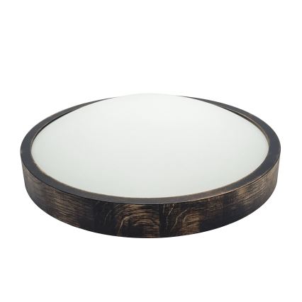 Plafondlamp OAK SMOKY SLIM 2xE27/15W/230V Ø 37 cm eiken/donkerbruin