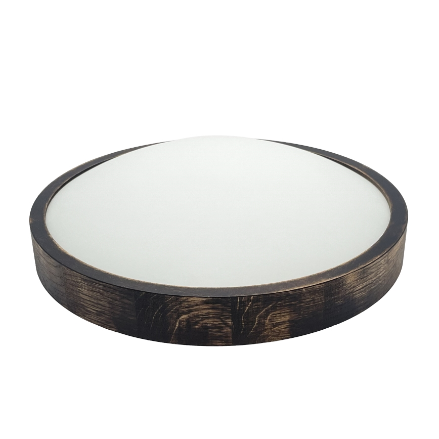 Plafondlamp OAK SMOKY SLIM 2xE27/15W/230V Ø 37 cm eiken/donkerbruin