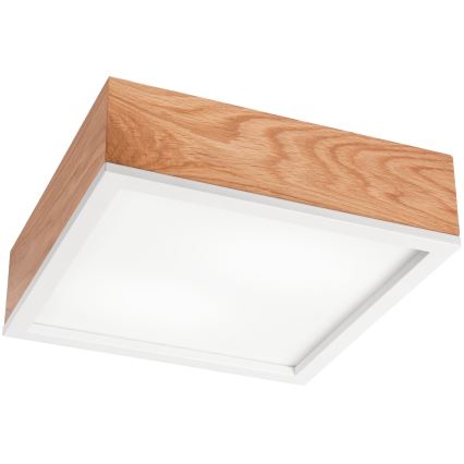 Plafondlamp OAK SQUARE 2xE27/15W/230V 31x31 cm eiken/wit