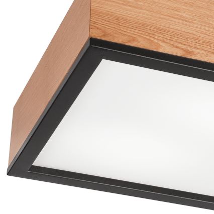 Plafondlamp OAK SQUARE 2xE27/15W/230V 31x31 cm eiken/zwart